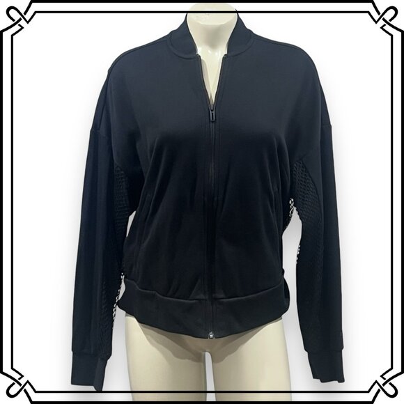 ADIDAS Lightweight Athletic Partial Mesh Bomber Jacket - Size M / NWOT - Picture 3 of 12